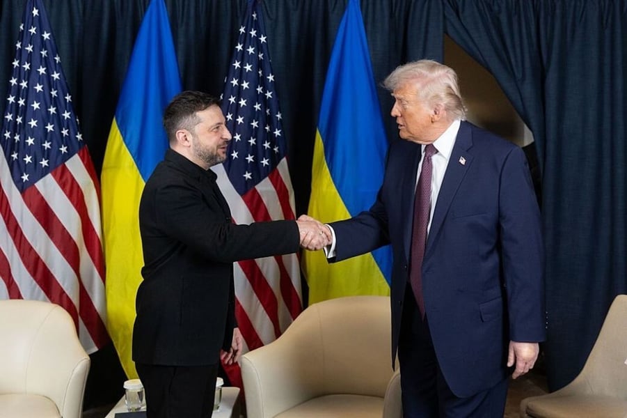 Volodymyr Zelenskyy and Donald Trump at the UN General Assembly sidelines in New York