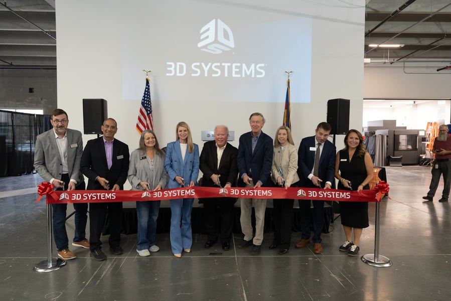 Members Cutting the 3D Systems Ribbon