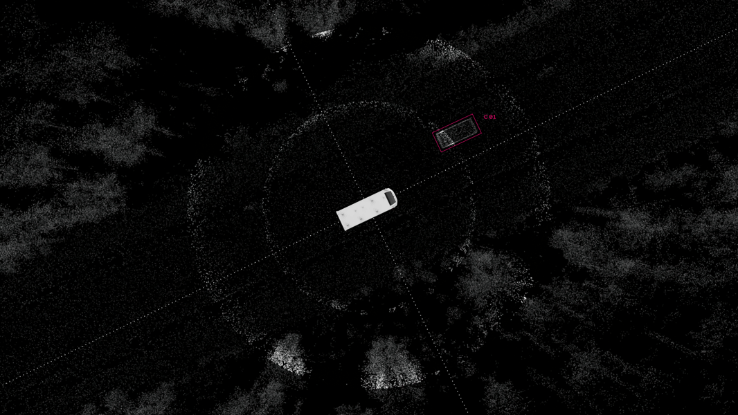 Autonomous logistics, lidar view