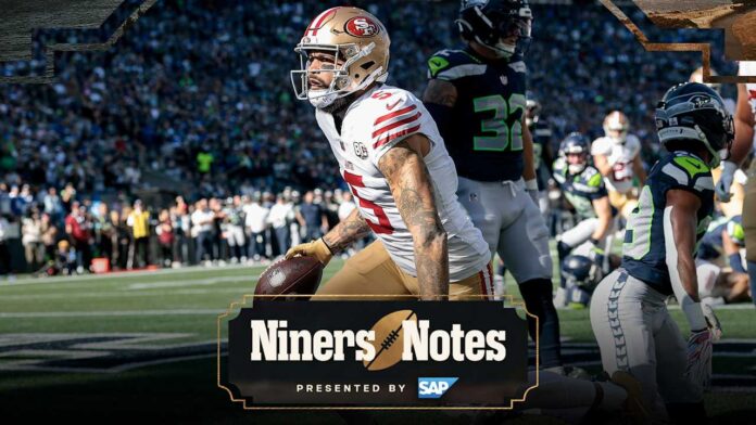 San Francisco 49ers during their 32-29 win over the Seattle Seahawks