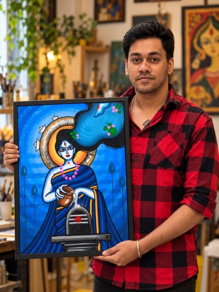 Artist Kaanha’s ‘Krishnangik’: A Distinctive Art Style Born from Anime, Jamini Roy and Indian Patachitra