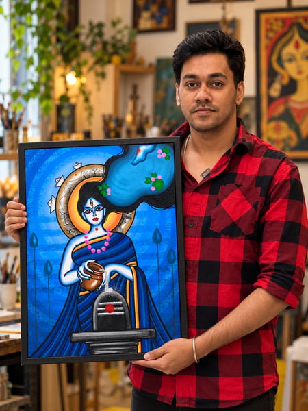 Artist Kaanha’s ‘Krishnangik’: A Distinctive Art Style Born from Anime, Jamini Roy and Indian Patachitra