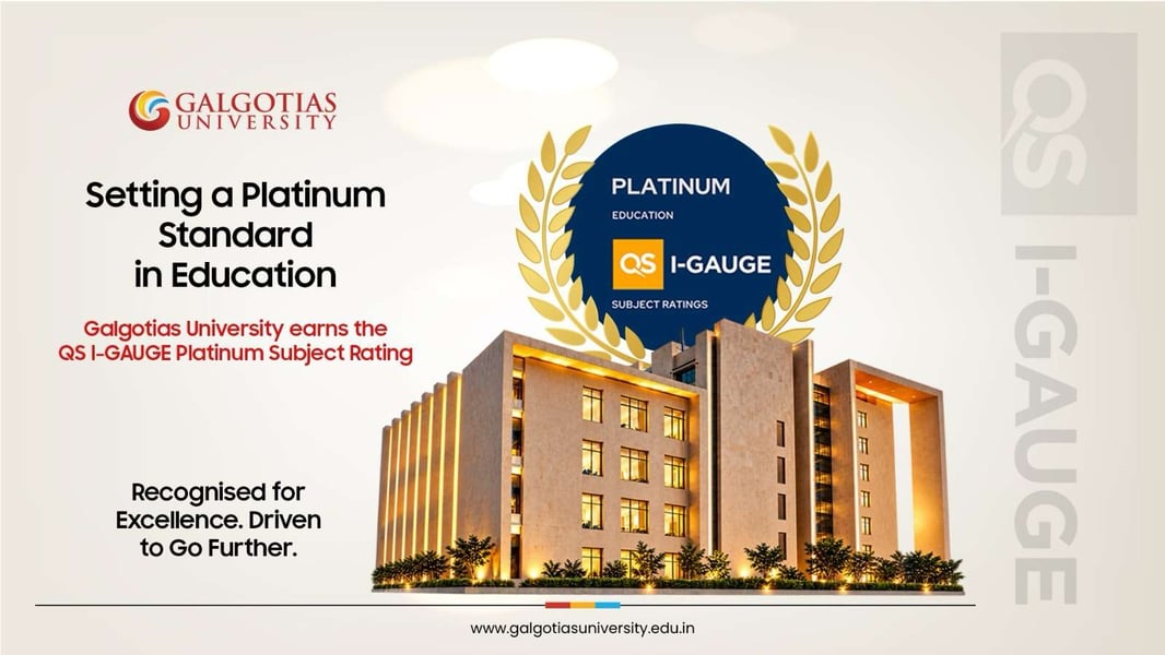 Galgotias University Earns Platinum Subject Rating in Education from QS I-GAUGE