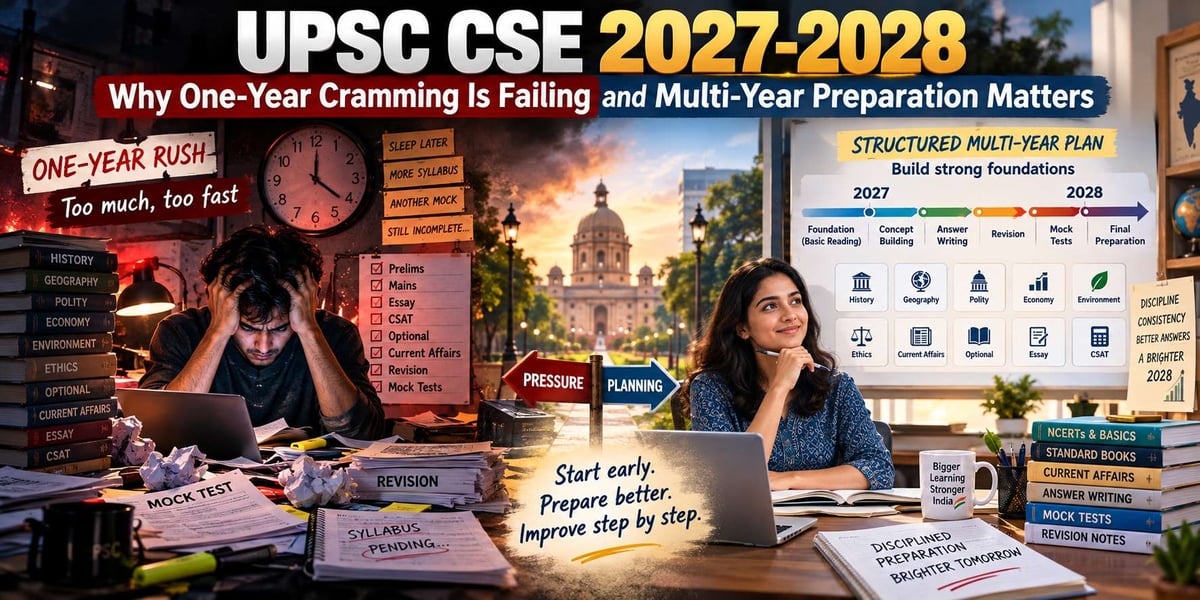 UPSC CSE 2027-2028: Why One-Year Cramming Is Failing and Multi-Year Preparation Matters