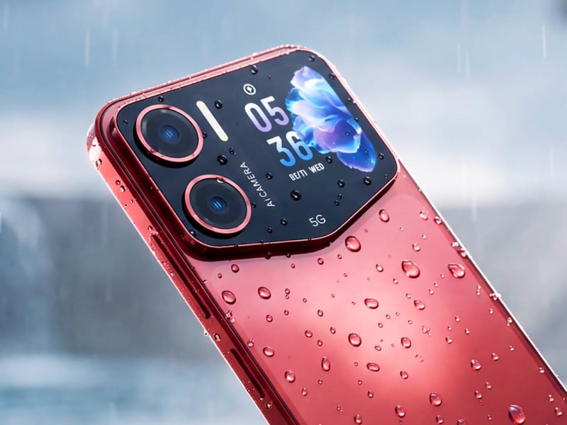 Acer Sospiro A70 product image accompanying coverage of its rear selfie-preview screen.