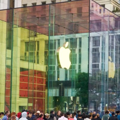 File photograph of Apple's Fifth Avenue store in New York