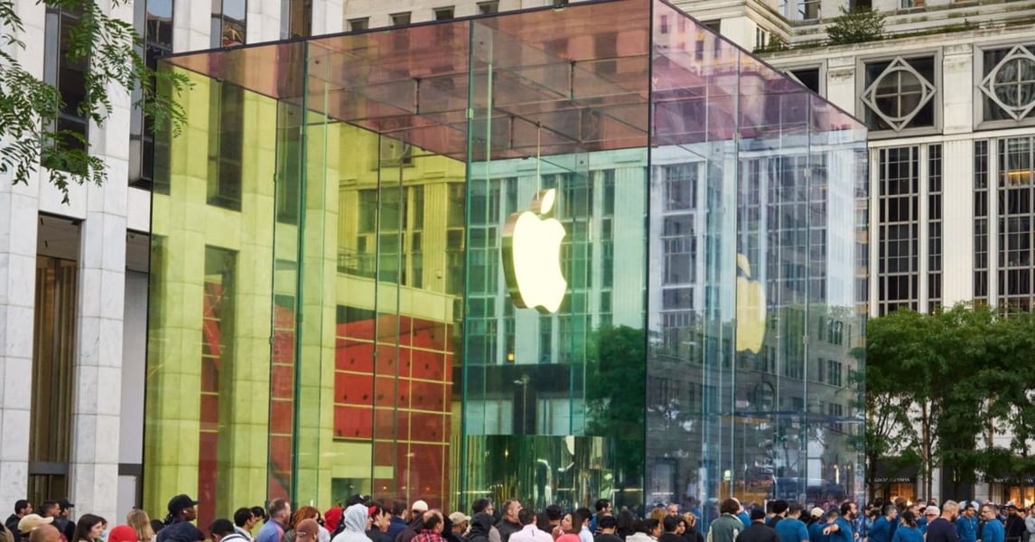 File photograph of Apple's Fifth Avenue store in New York