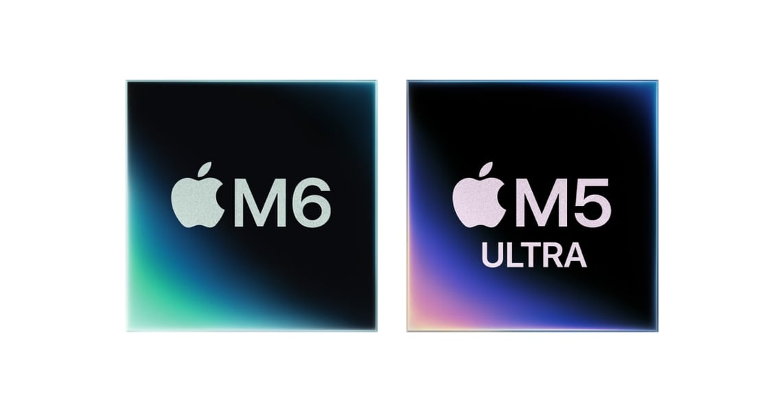 Apple M6 and M5 Ultra chip graphics side by side