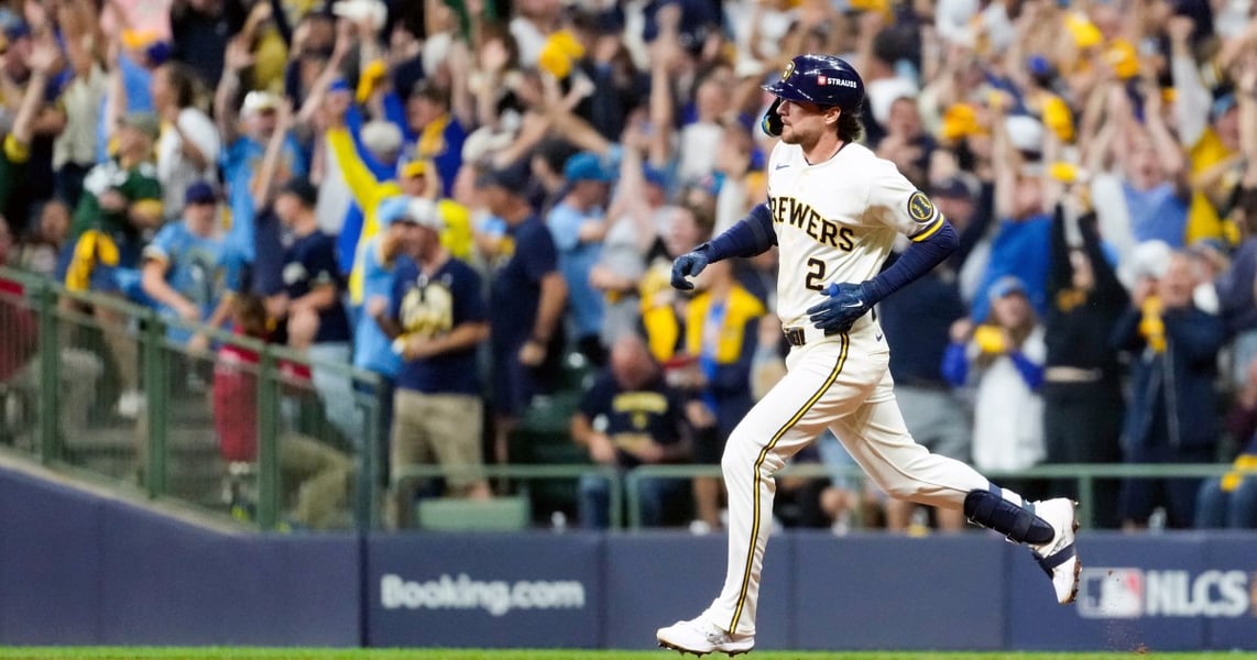 Image from NBC News coverage of Milwaukee’s 2-1 NLCS Game 1 win over Los Angeles