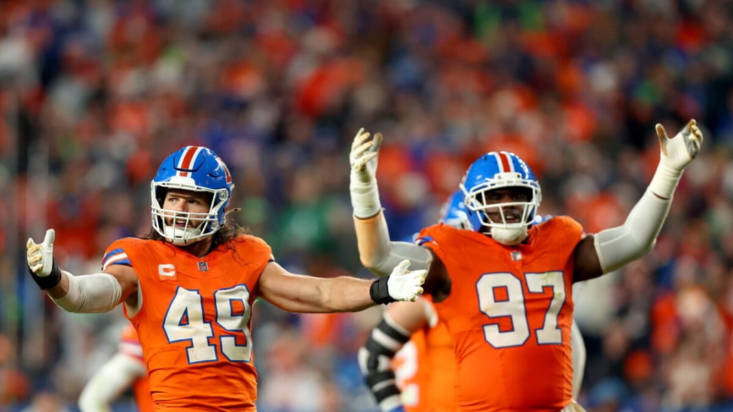 Photograph accompanying NBC Sports’ report on Denver’s overtime victory over Seattle.