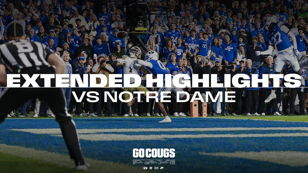 Image accompanying BYU Athletics’ official highlights of the Notre Dame football game.