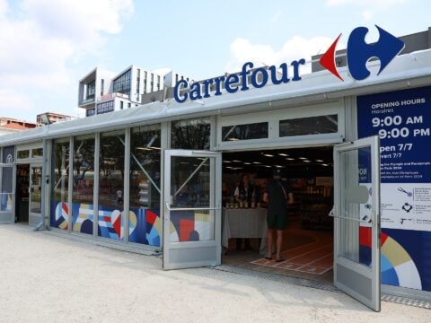 A Carrefour supermarket in the Olympic Village in Paris
