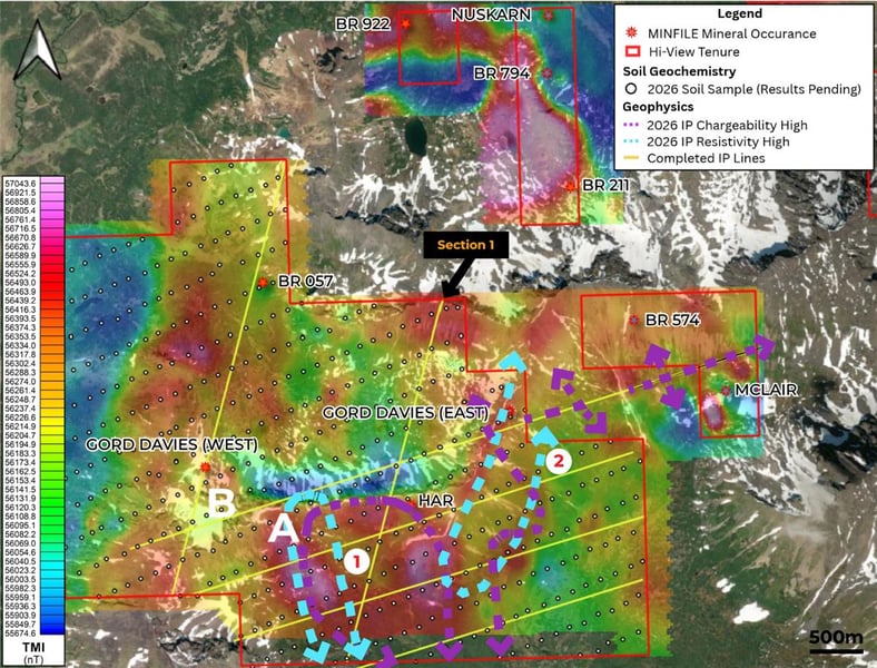 HI-VIEW IP SURVEY IDENTIFIES MULTIPLE POTENTIAL PORPHYRY TARGETS AT THE BLACK PEARL, TOODOGGONE REGION, BRITISH COLUMBIA