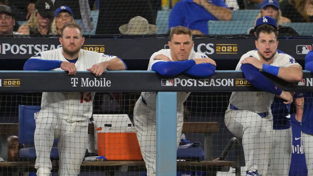 Photograph accompanying ESPN's report on the Dodgers' elimination in the 2026 NLCS.