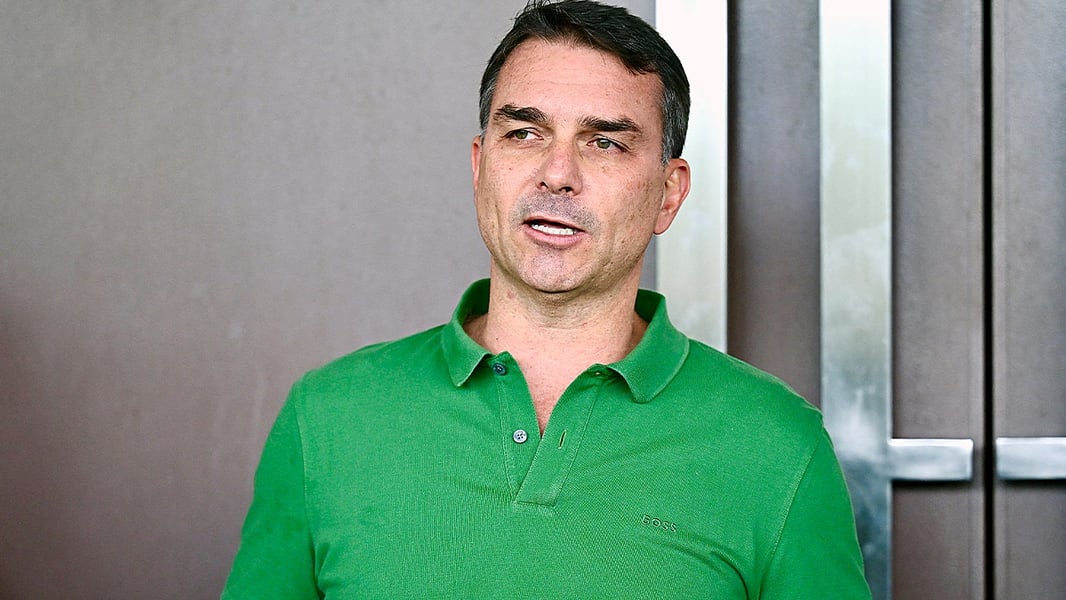 Brazilian Senator Flavio Bolsonaro, who finished first in the Brazil presidential election first round