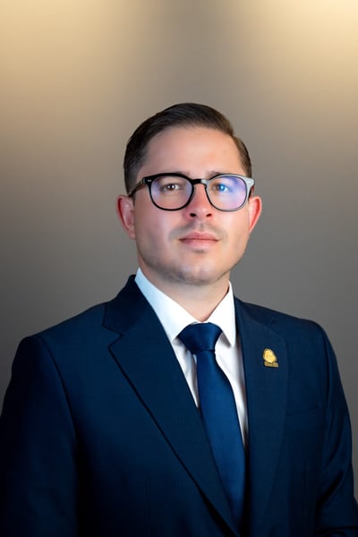 Official portrait of Gabriel Aguilar Vargas, Costa Rica's minister of justice and peace