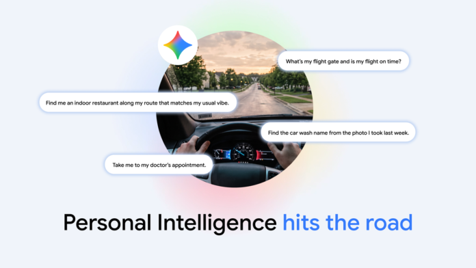 Google promotional image for Gemini Personal Intelligence in Android Auto