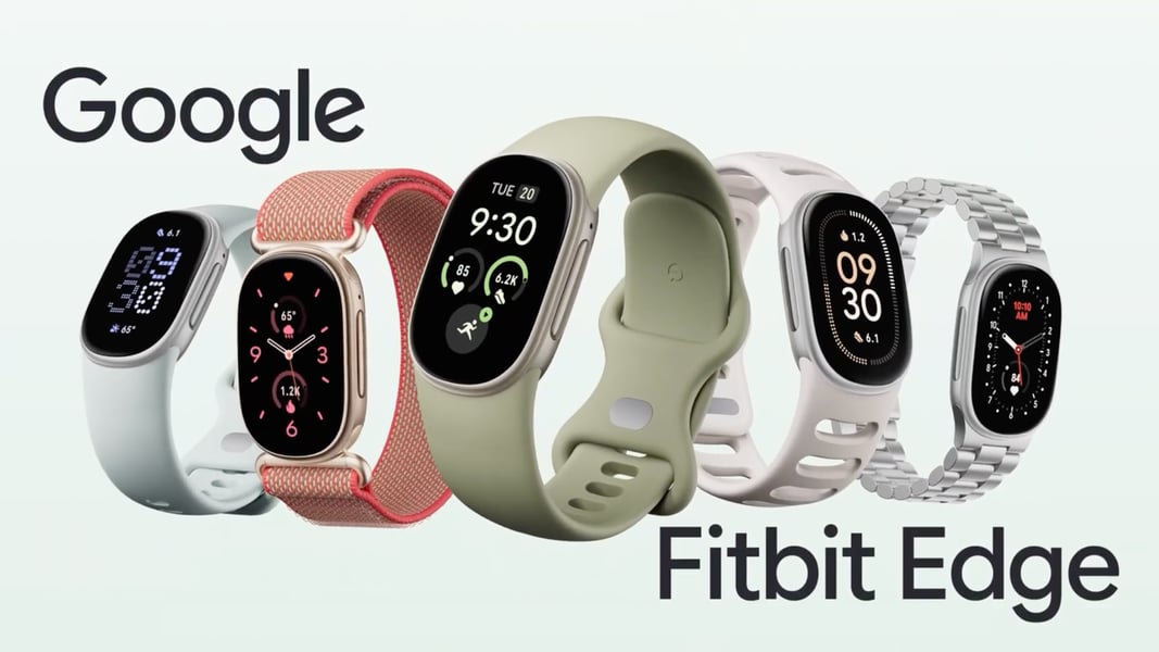 Google's Fitbit Edge fitness tracker from the company's launch announcement