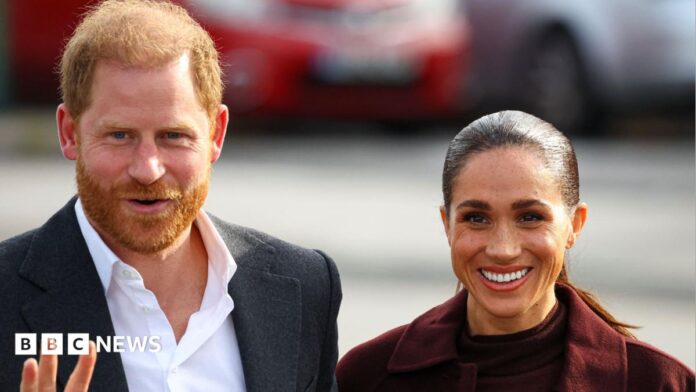 Image accompanying BBC coverage of Harry and Meghan’s Nottingham visit