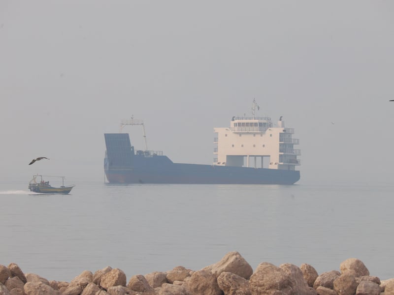 Vessels in the Strait of Hormuz near the beach of Bandar Abbas, Iran, on October 6, 2026
