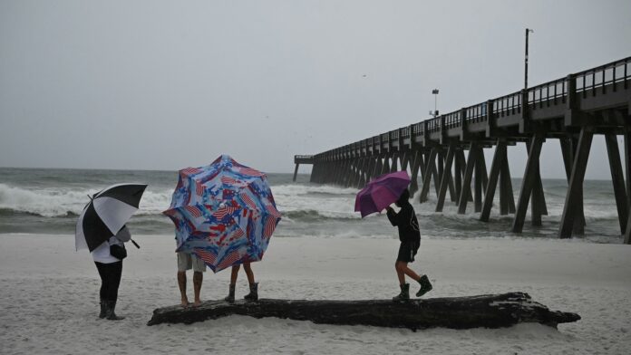 Hurricane Isaias bringing storm conditions to the Florida Panhandle on the Gulf Coast