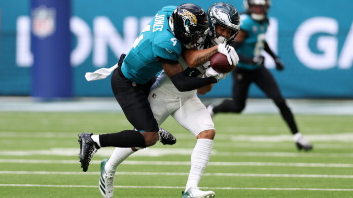 Image accompanying NBC Sports' report on the Jaguars' London win over the Eagles