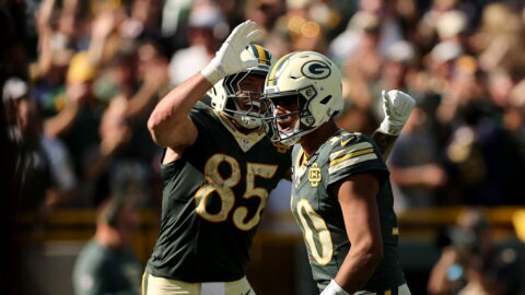 Lead image from NBC Sports coverage of Jordan Love and the Packers’ win over the Bears