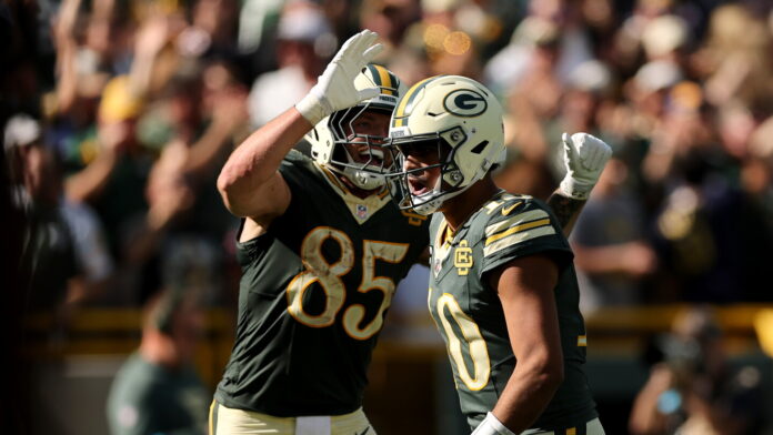 Lead image from NBC Sports coverage of Jordan Love and the Packers’ win over the Bears