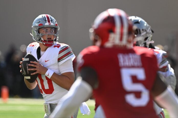 Image accompanying the College Sports Wire report on Julian Sayin’s expected absence after the Indiana game.