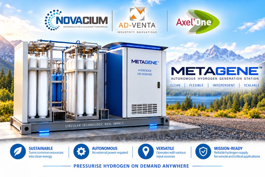 Metagene hydrogen station with partner logos