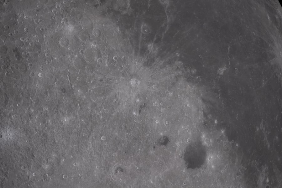 The transition between the Moon's near side and far side photographed by the Artemis II crew during their lunar flyby