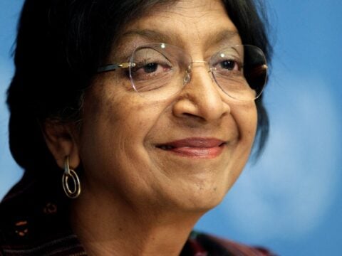 Reuters photo from coverage of the 2026 Nobel Peace Prize awarded to Navi Pillay