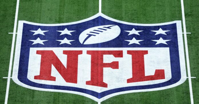 NFL field logo in the image accompanying CBS Boston's CTE study report