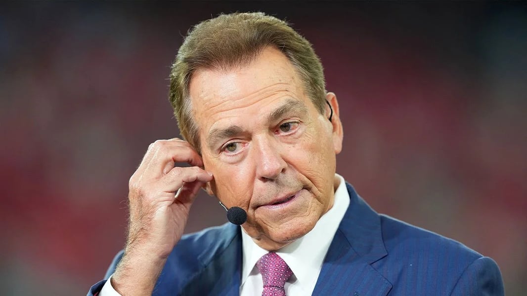 Image accompanying Yahoo Sports’ report on Nick Saban’s concerns about proposed College Football Playoff expansion.
