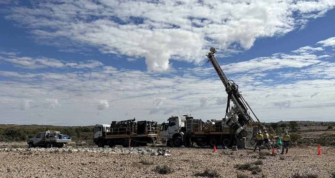 Drilling at the Clone prospect in 2025 at the Tibooburra Gold Project, New South Wales, Australia