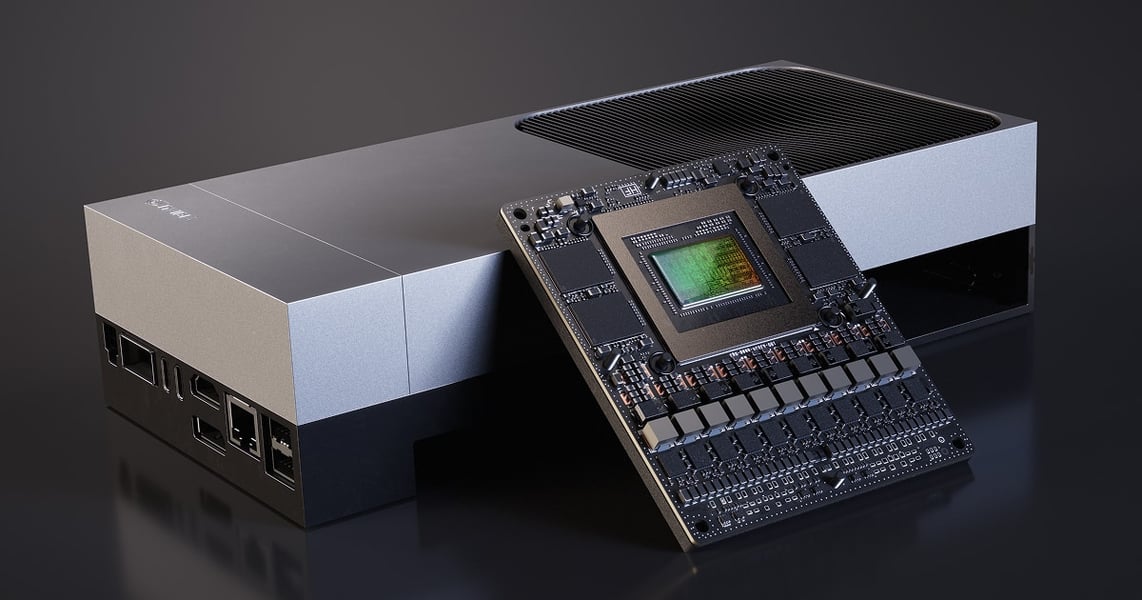 Nvidia Jetson AGX Thor developer kit in a manufacturer image