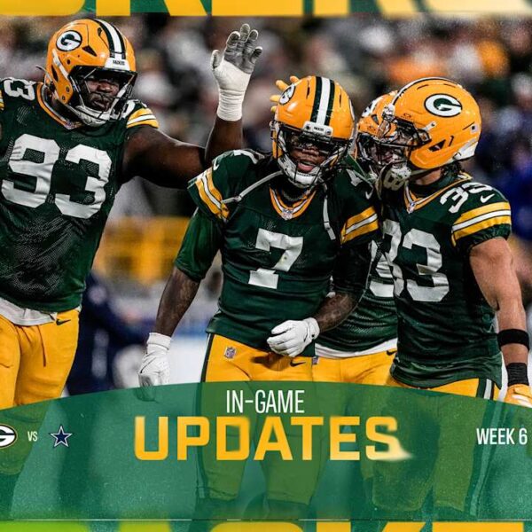 Image accompanying the Green Bay Packers' official recap of their 23-13 win over the Dallas Cowboys.