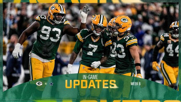 Image accompanying the Green Bay Packers' official recap of their 23-13 win over the Dallas Cowboys.