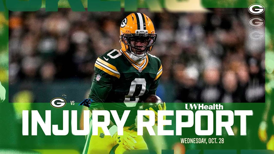 Image accompanying Green Bay's official injury report before the Week 8 Panthers game