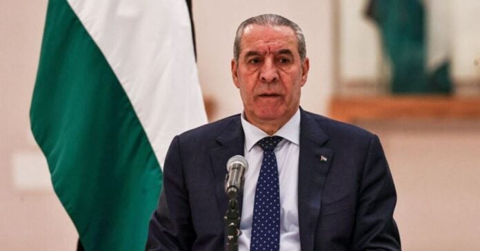 Palestinian Vice President Hussein al-Sheikh at a meeting with ambassadors in Ramallah, West Bank, file photo