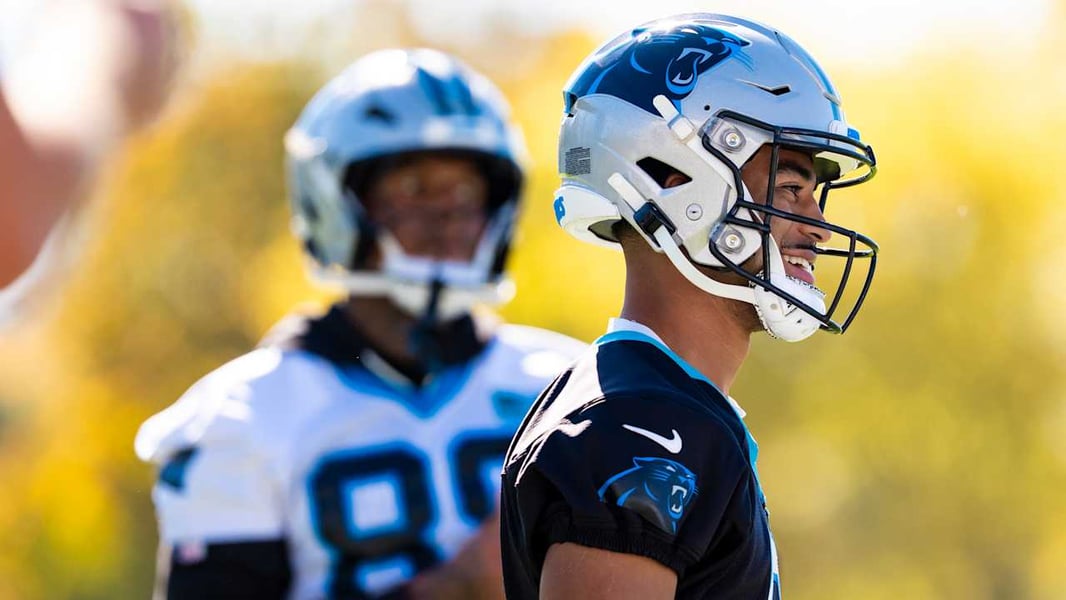 Image accompanying the Panthers' Tuesday preparation report before the Week 8 game at Green Bay