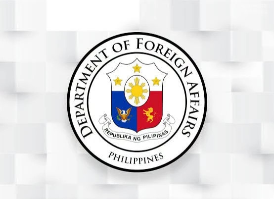 Circular seal of the Department of Foreign Affairs of the Philippines with a shield in blue, red and white and the words Republika ng Pilipinas