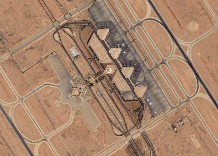 Archive satellite view of King Khalid International Airport in Riyadh