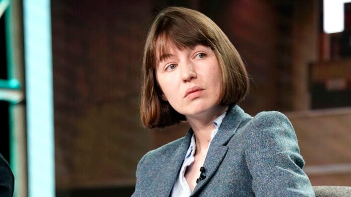 Author Sally Rooney seated on a panel in a file photo