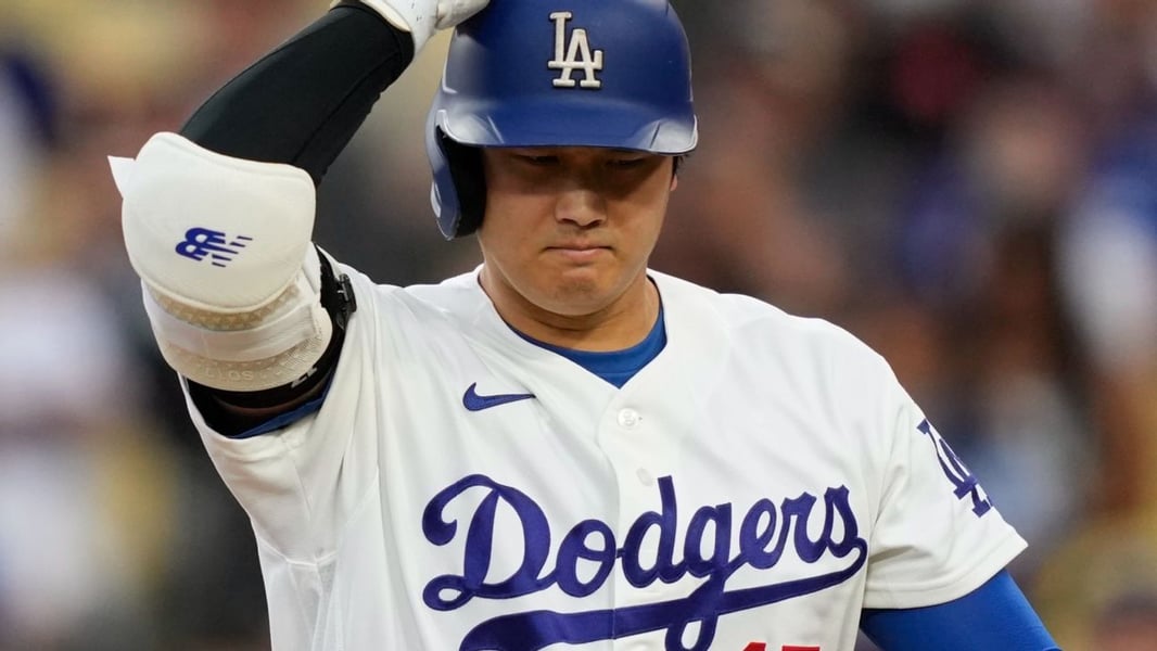 Shohei Ohtani in a file photograph used by ESPN in its coverage of the Dodgers' NLCS batting order.