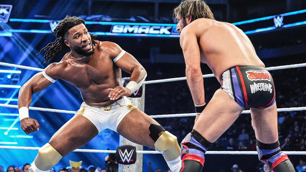 Official WWE video thumbnail for Trick Williams versus Johnny Gargano on the October 16, 2026 SmackDown.