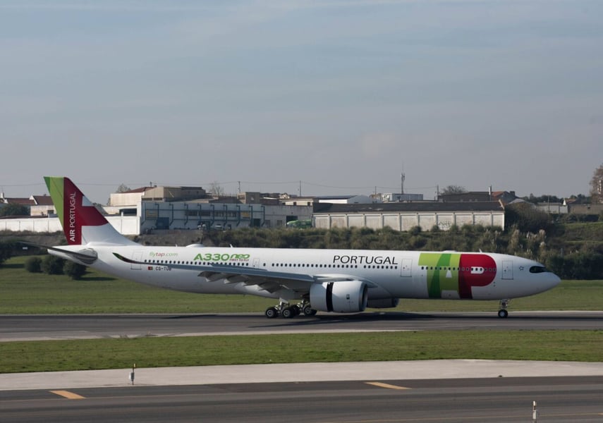 A TAP Air Portugal Airbus A330neo taxiing on a runway