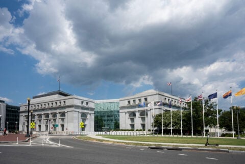 Exterior of the Thurgood Marshall Federal Judiciary Building in Washington, home of the Administrative Office of the U.S. Courts