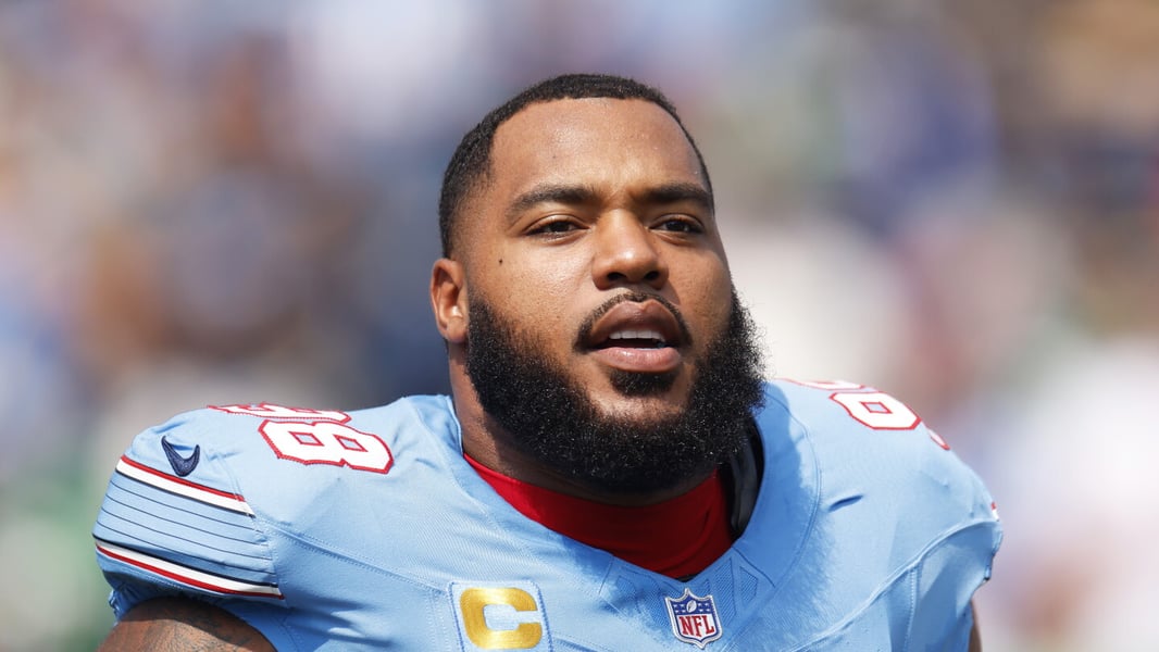 Image accompanying NBC Sports' report on Titans general manager Mike Borgonzi discussing the Jeffery Simmons trade
