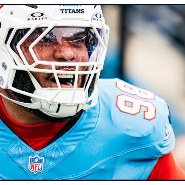 Image from the Tennessee Titans' announcement of the Jeffery Simmons trade to the Chicago Bears